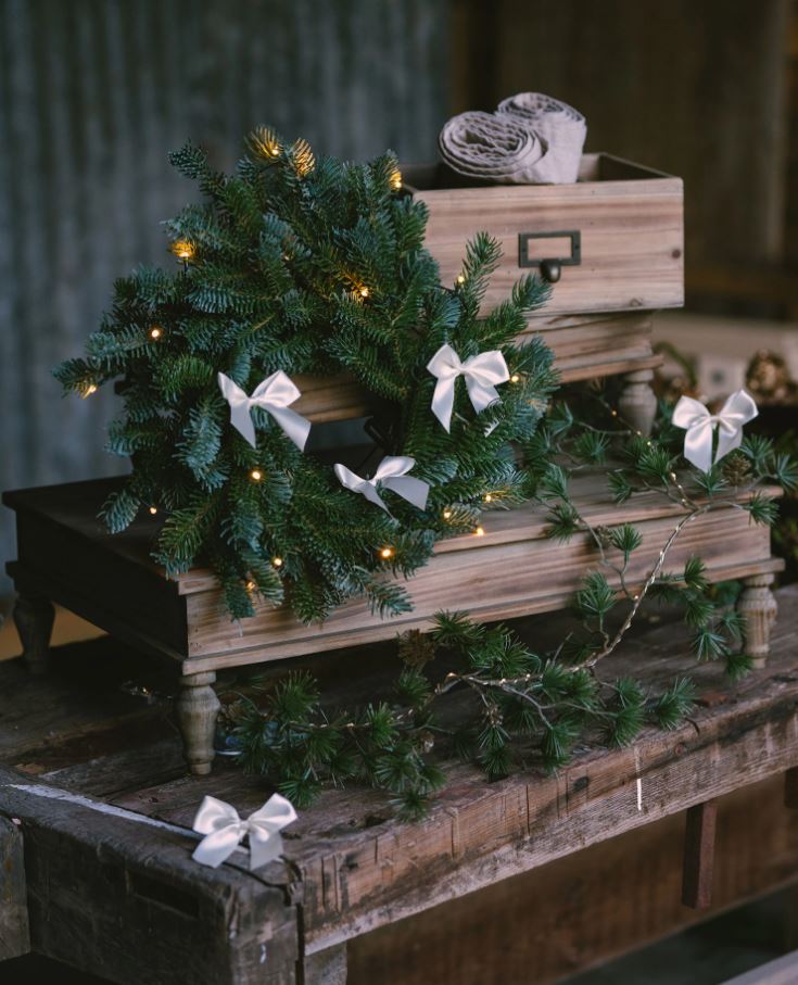 Dekorativ æske Stained Wood 26x24x12cm