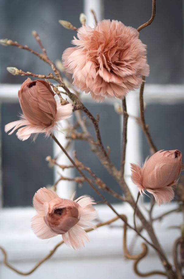 Dekoration Fjerblomst Med Clip Muldvarp 6-pack Ø11 cm