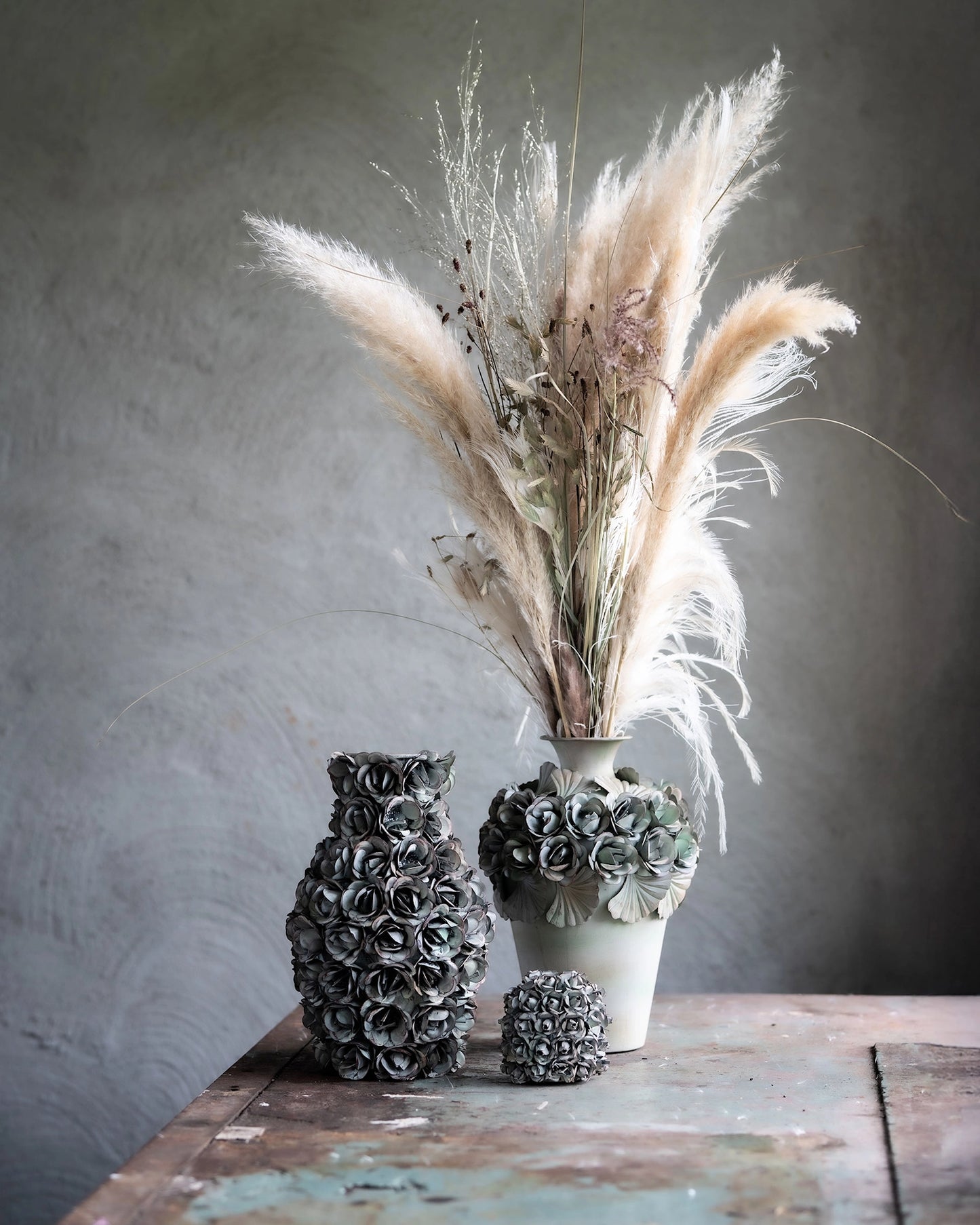 Vas Ofelia Blomstrende Grøn Ø20x30cm Metal