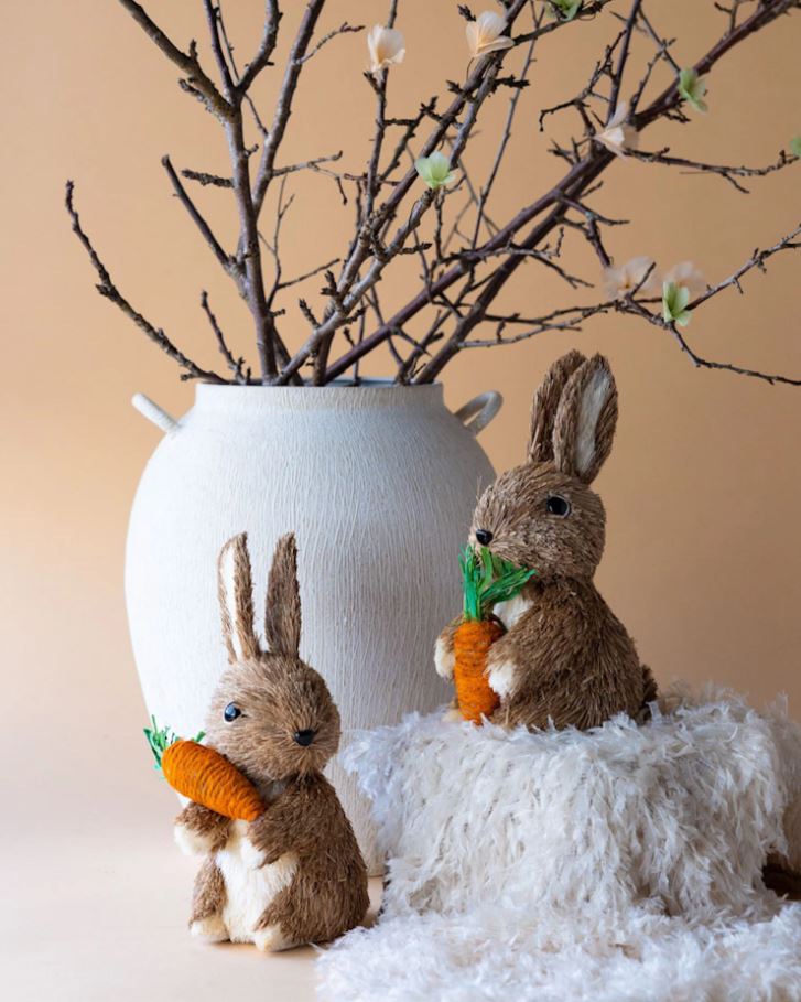 Påskepynt Kaniner Gulerod 2-pak Mix