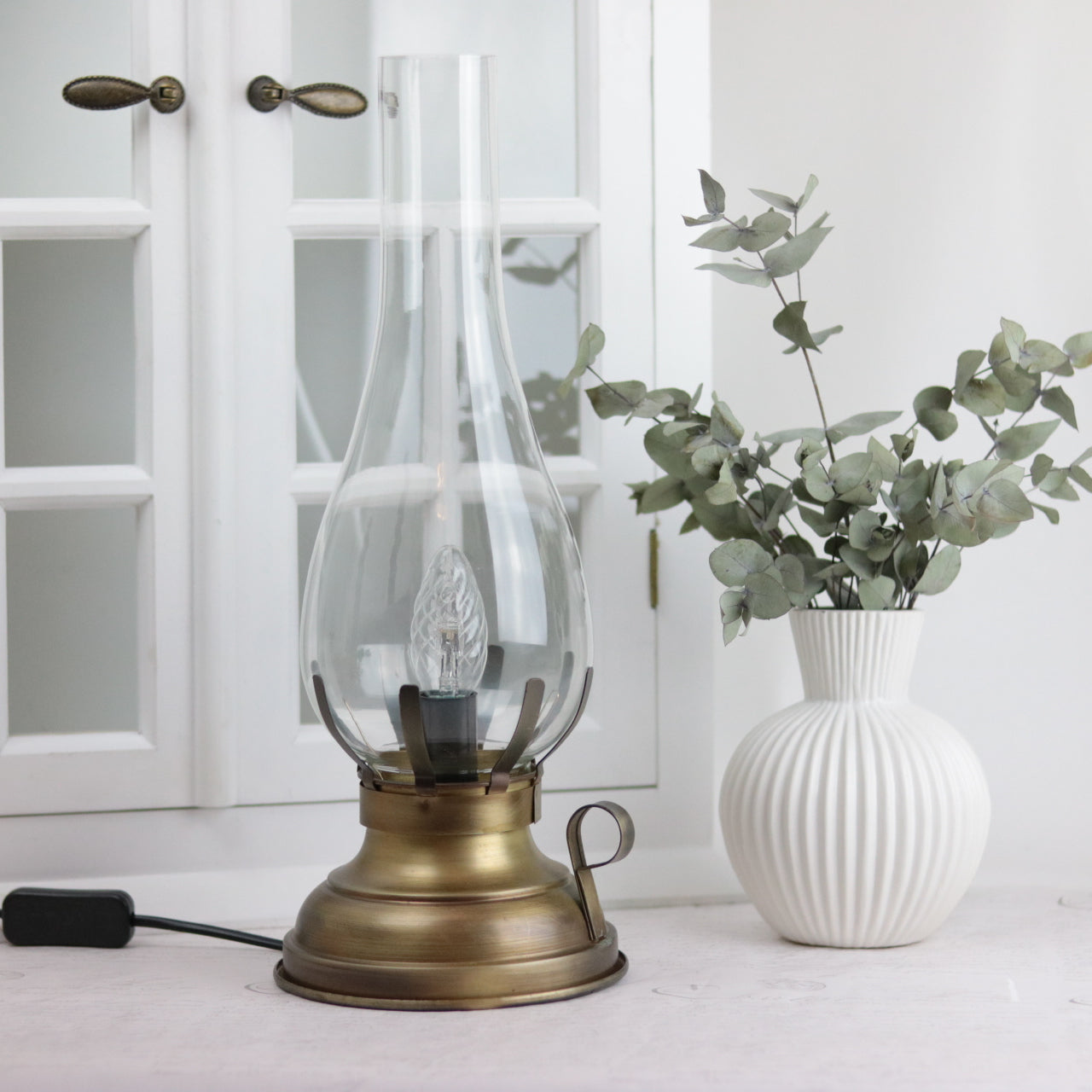 Bordlampe Elektrisk 42 cm - Antik messing