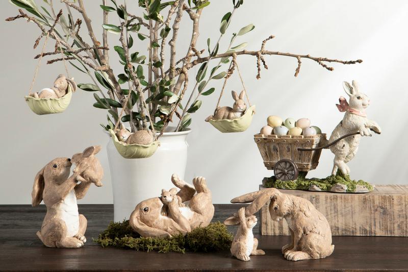 Påskepynt Kanin drilsk brun poly