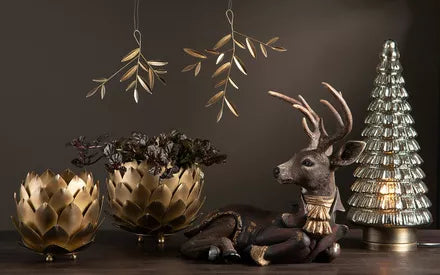 Indendørs Juledekoration Hjorte Hvile Poly 39,5x22x35cm