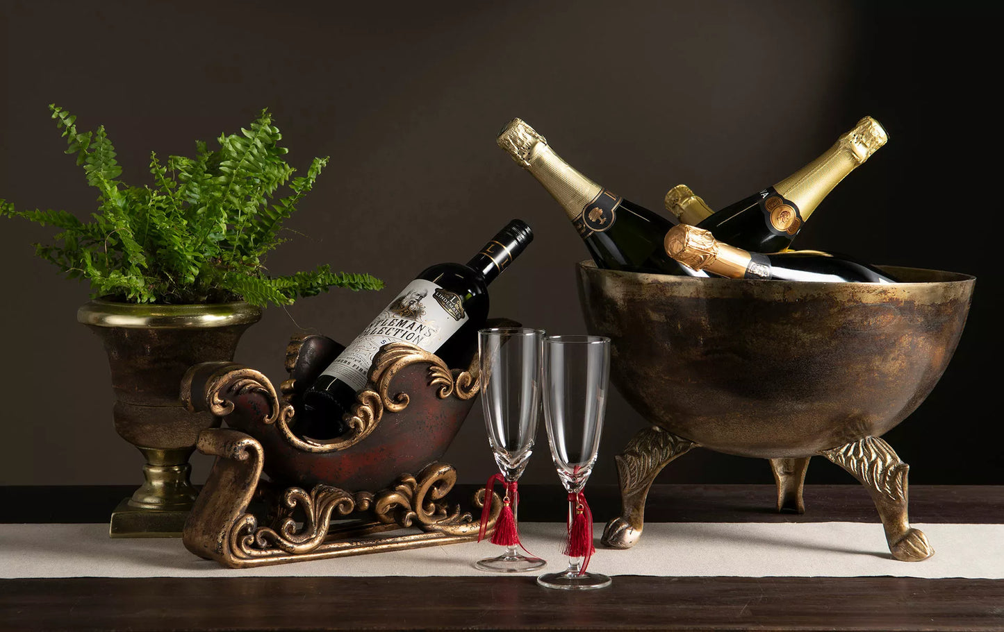 Indendørs Juledekoration Vinreol Slæde Poly 30x15x15cm