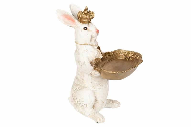 Påskepynt Kaninkonge med Fad 13,5x16x21,5cm
