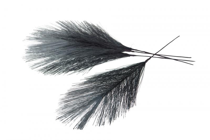 Påskepynt Fjer Syntetisk Tråd Grå 17cm 12stk