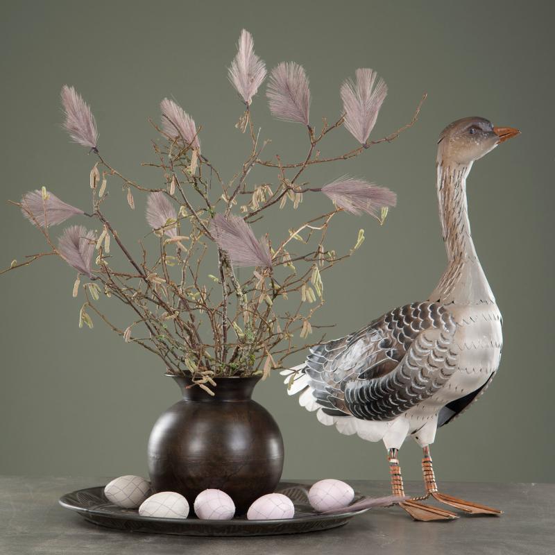 Påskepynt Fjer Syntetisk tråd Lilla 17cm 12stk