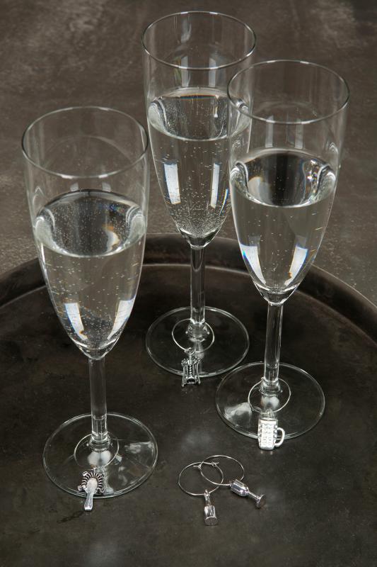 Vinglas Kopmarkør Metal Drink Mix Sølv 10 stk