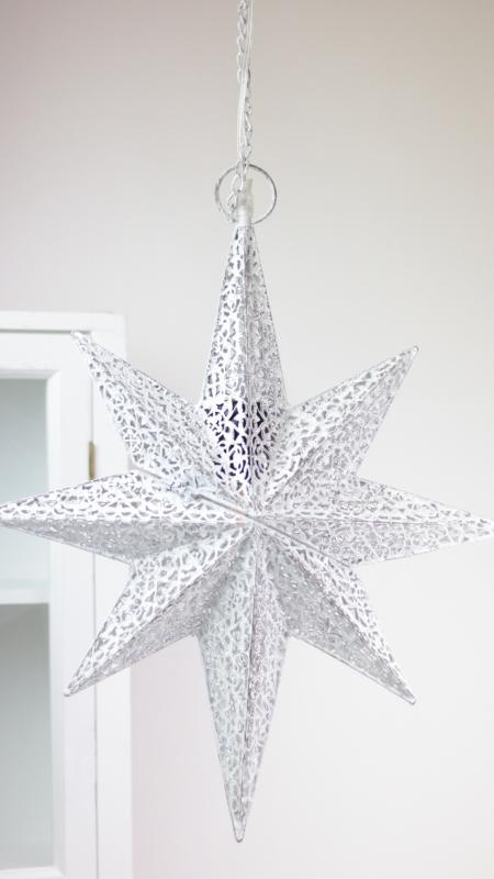 Belysning Jul Adventsstjernebelysning - Antik hvid 50 cm