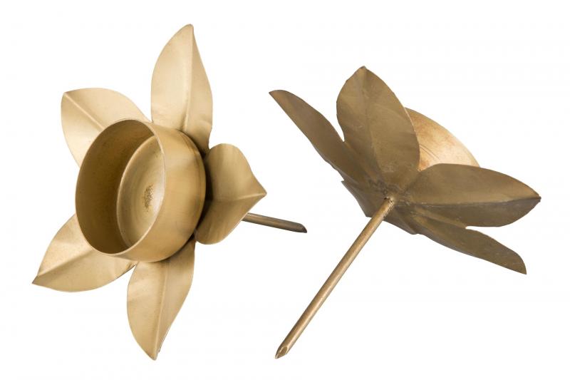 Lysestage Fyrfadslys til flaskedekoration - messing 4-pak