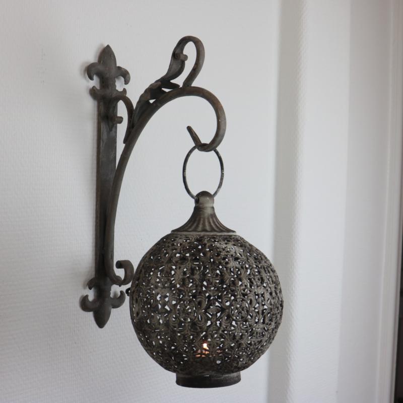 Lantern krog Lily - antik brungrå