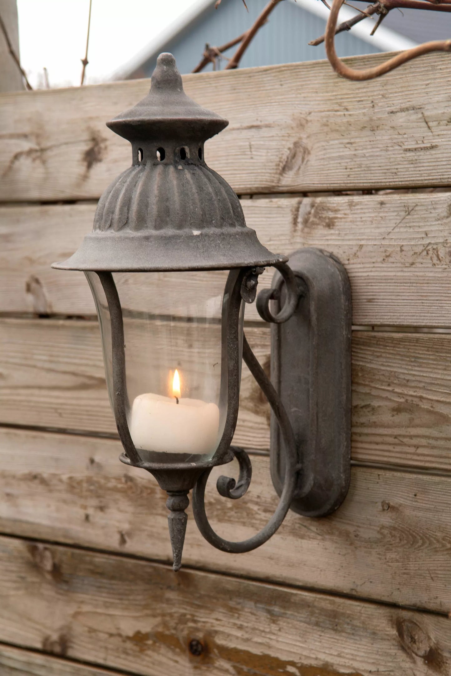 Lantern Væg 35 cm - antikgrå