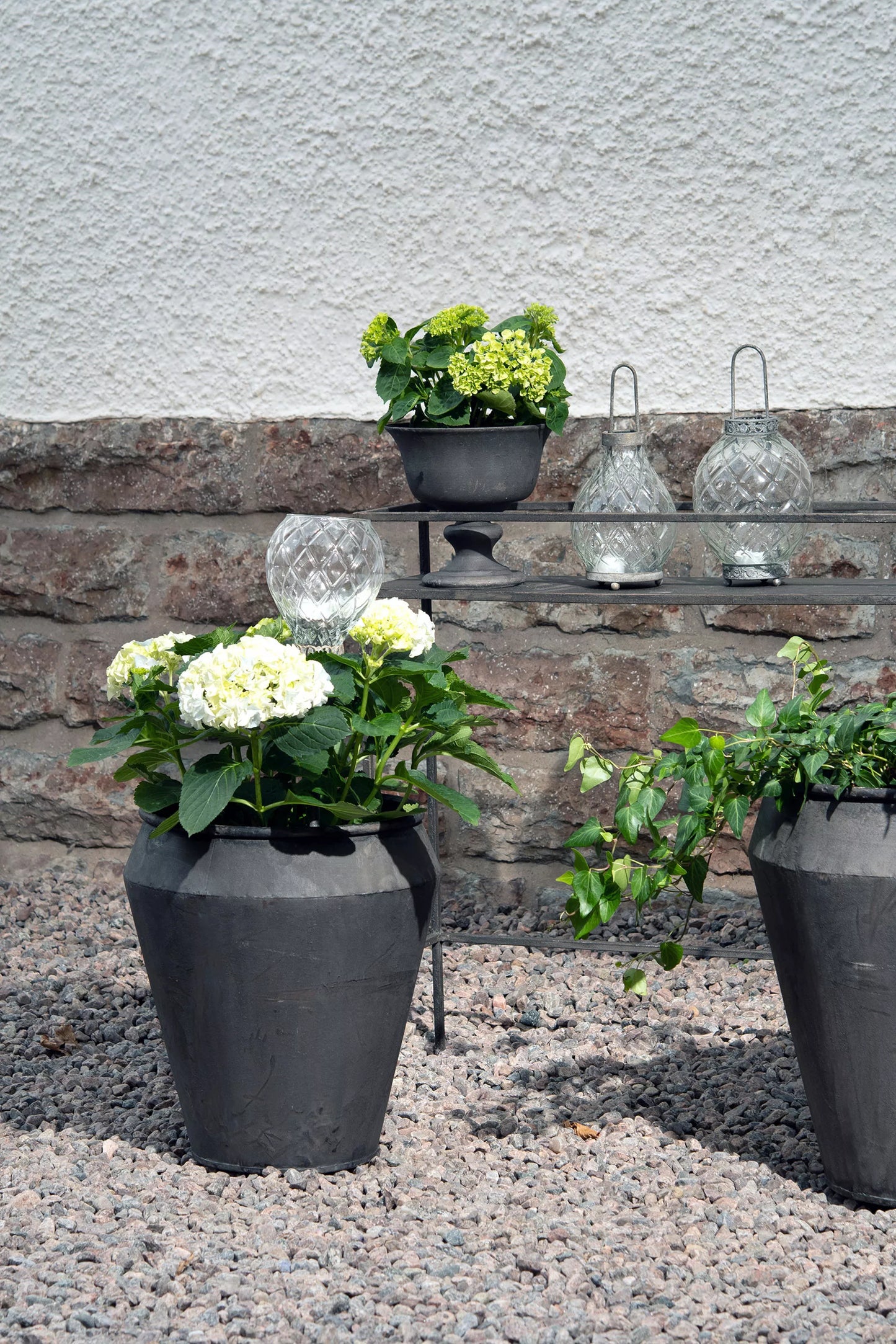 Skjuler Urtepotte Blomsterkrukke Grano Metal Ø40x40x42,5cm 2-pak