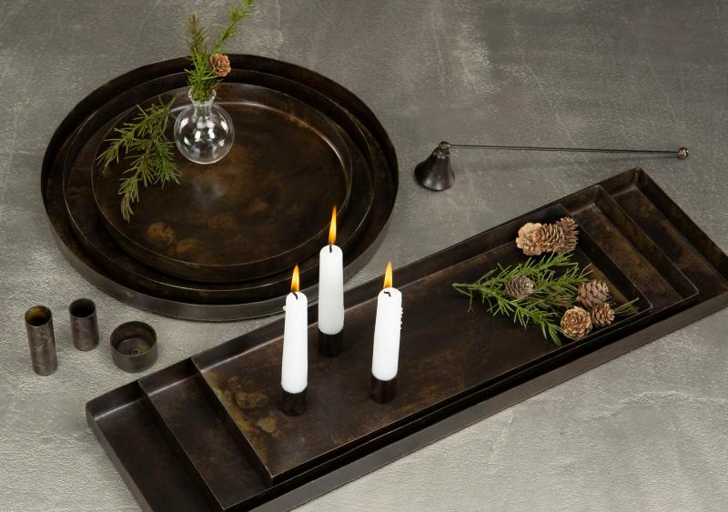 Lysestage Fyrfadslys Magnet Brun 4x2,7cm 4-pak