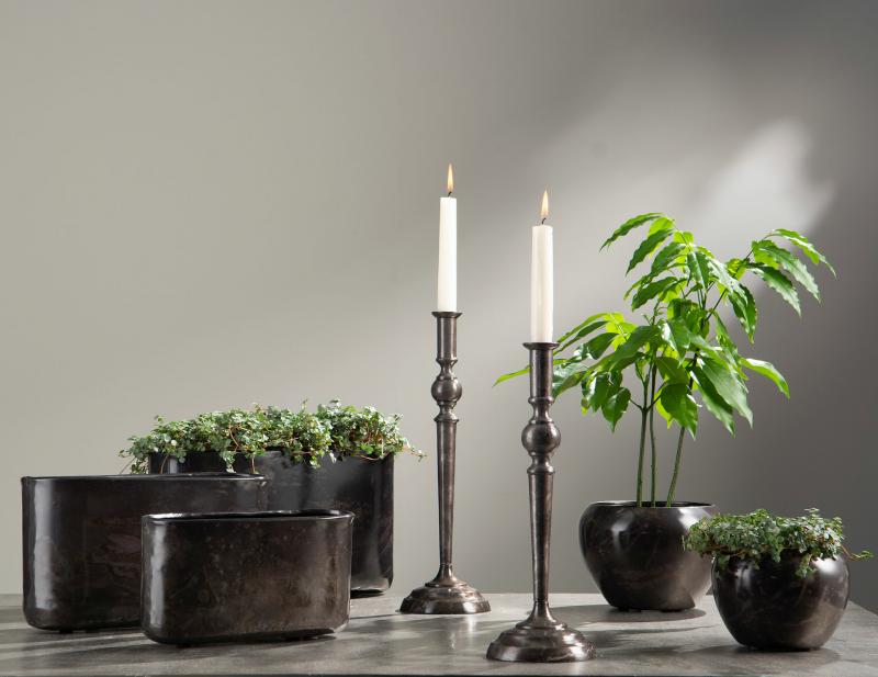 Lysestage Grå Onyx Ø12x38cm