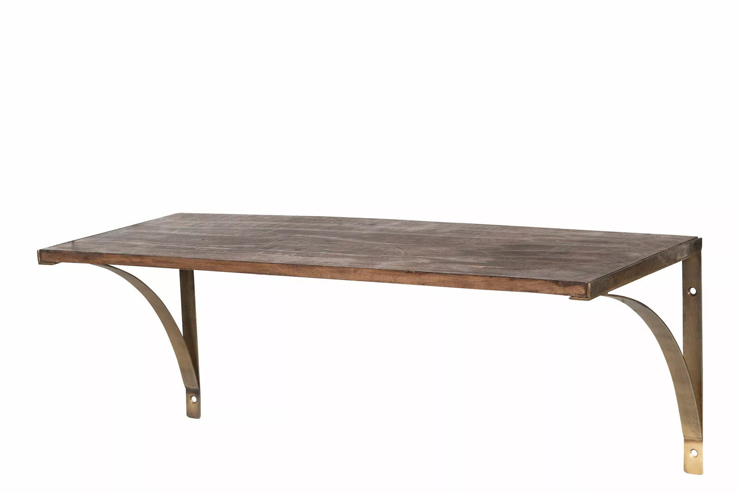 Væghylde Hyldekonsol Antik messing/træ 60,5x20x22,5cm