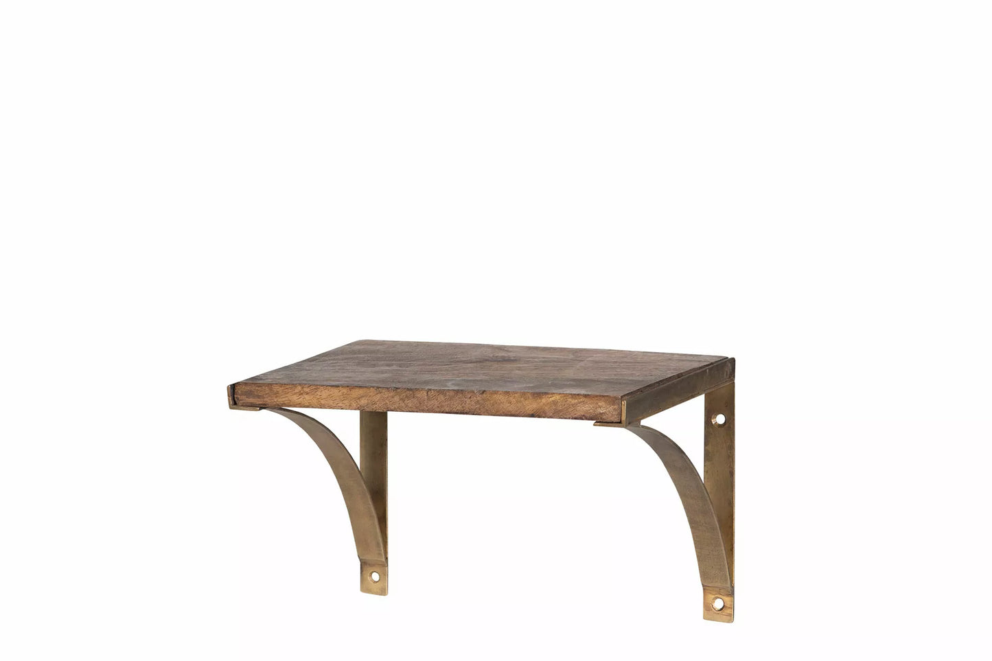 Væghylde Hyldekonsol Antik messing/træ 25x14,5x16cm