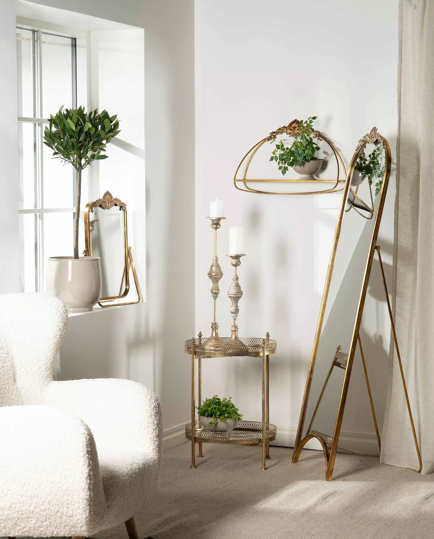 Ljusstake Block Largo Guld Ø14x68cm