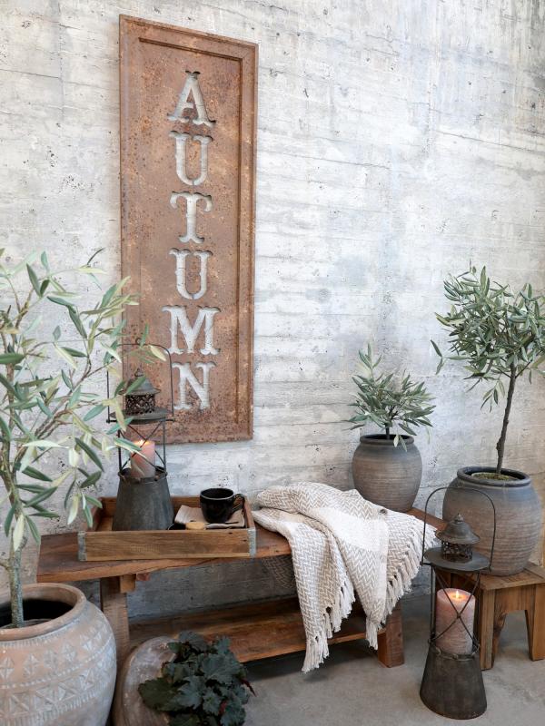 Lantern Gl. Lantern H54/L18/B18,5 cm antique kul 1 st