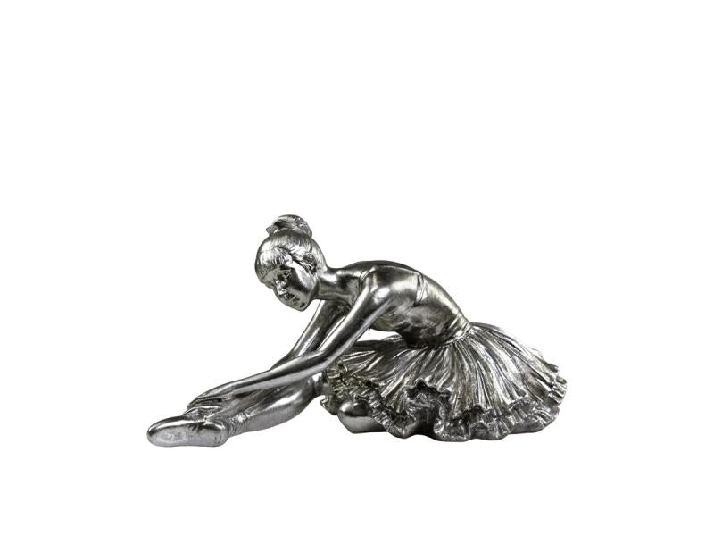 Dekoration Ballerina siddende H15/L32/B18 cm antique sølv