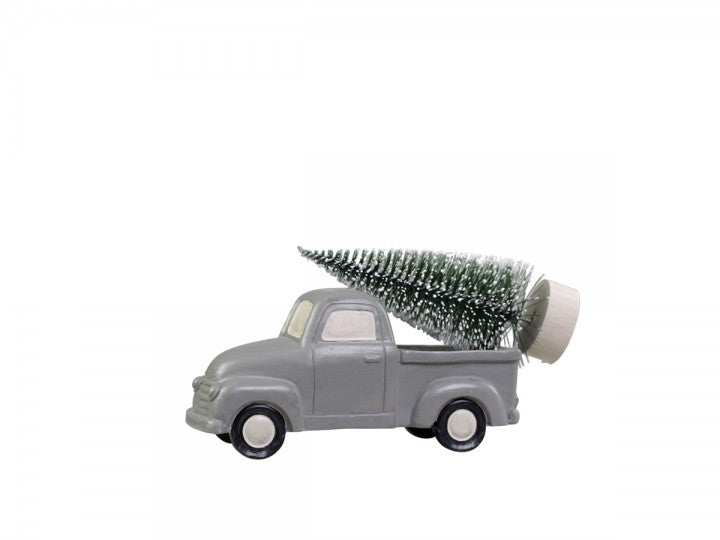 Indendørs juledekoration Bil m. juletræ 8,5x14,5 cm