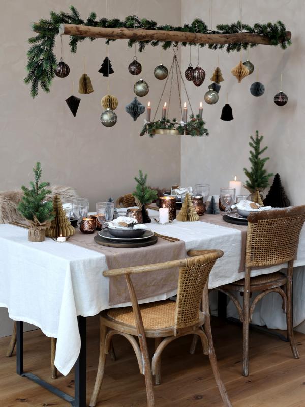 Juletræspynt Julekugle m. glimmer Glas Ø8 cm antique støvet grøn 4-pack