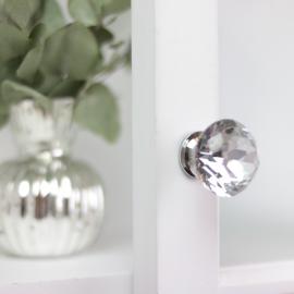 Knob Diamant med flad top 5x3 cm - glas , hemmetshjarta.dk