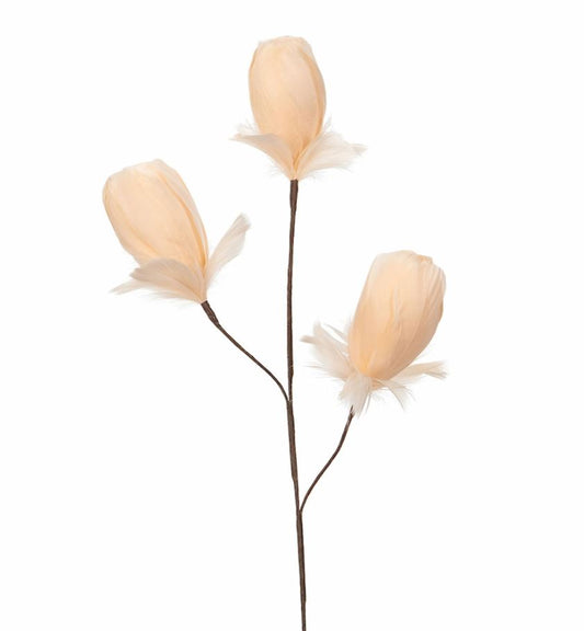 Dekoration Kvist Fjerknop Abrikos 3-pak 85 cm