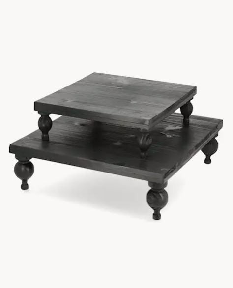 Dekorativt Piedestalbord Sort 2-pak 40/30 cm På lager: Uge 37