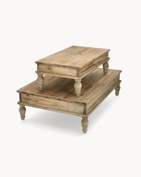 Dekorativt Piedestalbord Lysbrun 2-pak 60/45cm cm