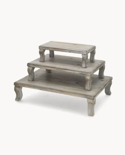 Dekorativt Piedestalbord Grå 3-pak 50/40/30 cm