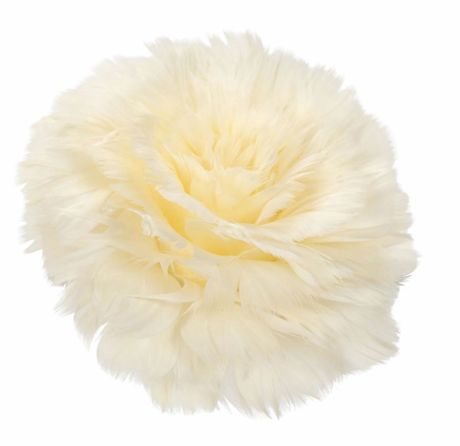 Dekoration Fjerblomst Med Clip Vanilje 6-pack Ø11 cm