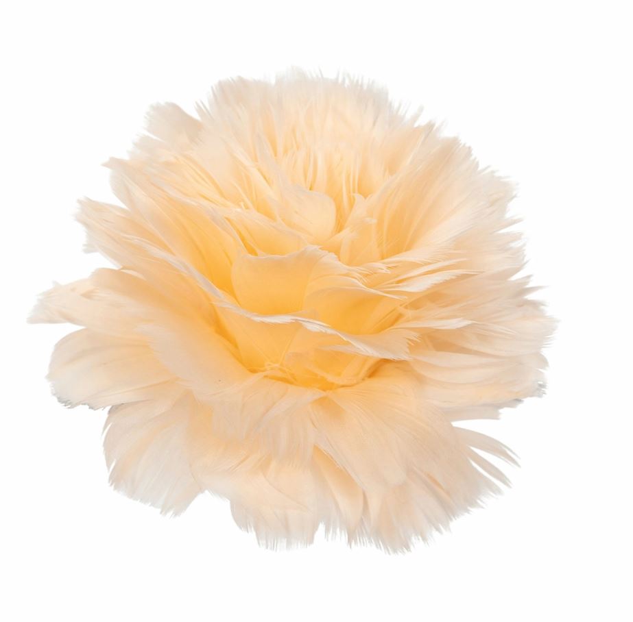 Dekoration Fjerblomst Med Clip Abrikos 6-pak Ø11 cm