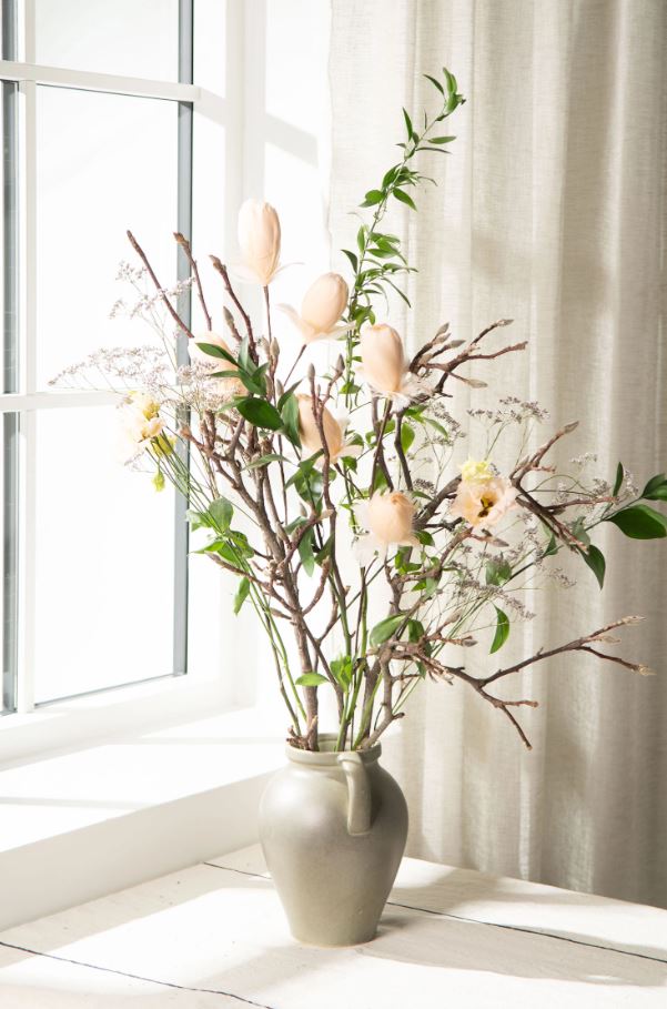 Dekoration Fjerblomst Med Clip Abrikos 6-pak Ø11 cm