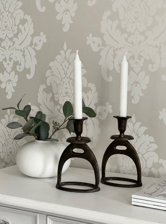 Lysestage Bøjle Brændt Messing  2-pack 14x9x20cm