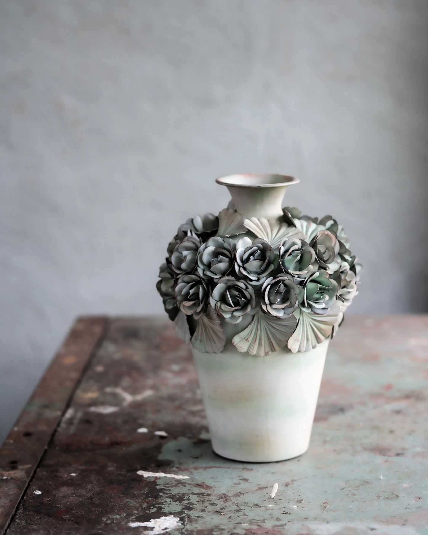 Vas Ofelia Blomster Grøn Ø21x30cm Metal