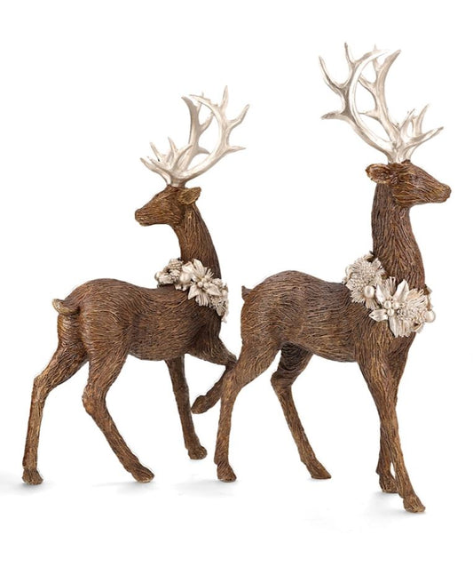 Dekoration Hjort Med Guldkrans 2-pak Mix
