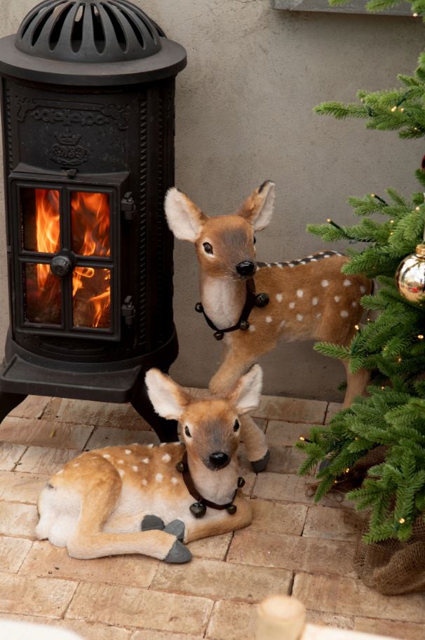 Indendørs juledekoration Dovhjort Kalve 2-pak 58 cm Mix