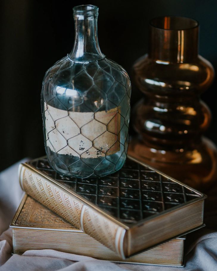 Vas flaske med net Klar 25 cm