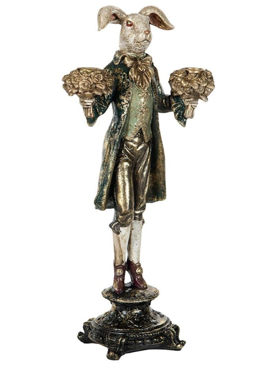 Påskepynt Lysestage Kanin Mørkegrøn 20x11x40cm