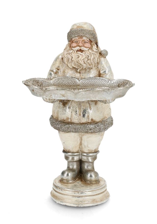 Indendørs juledekoration Julemand Med Fat 14x16x25cm