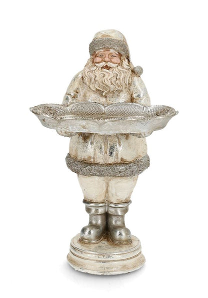 Indendørs juledekoration Julemand Med Fat 14x16x25cm