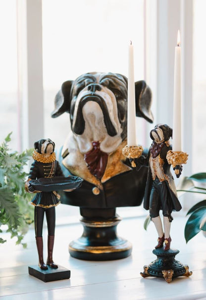 Dekoration Bulldog Med Fat Poly 15x15x36cm