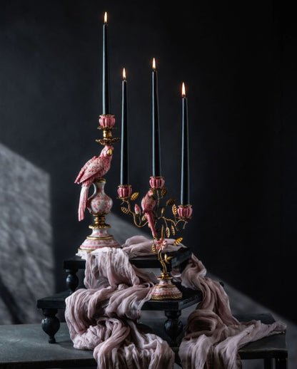 Lysestage Fugleblad Rosa 23x9x32 cm