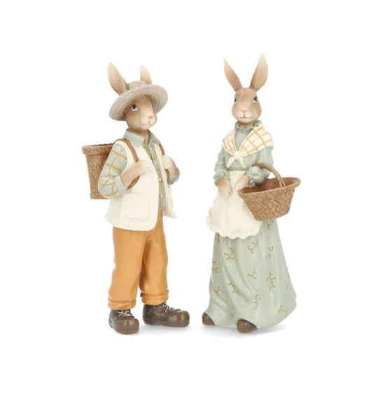Påskepynt Kaninpar Udflugt Mix 31 cm