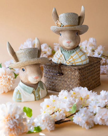 Påskepynt Byste Fru Kanin Hat 21 cm