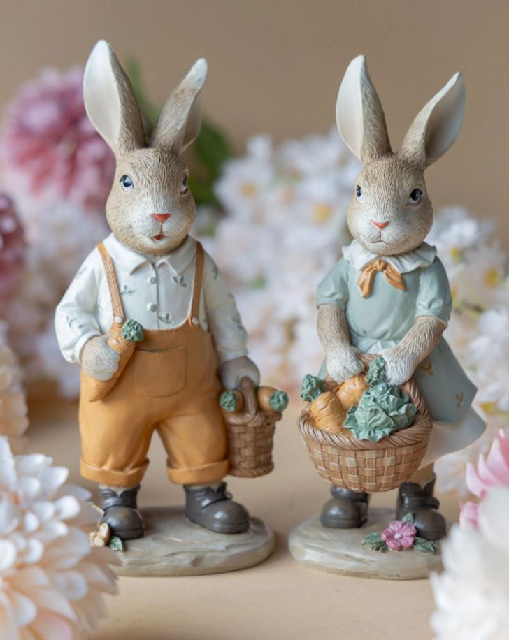 Påskepynt Kanin Gulerodskurv Mix 22 cm