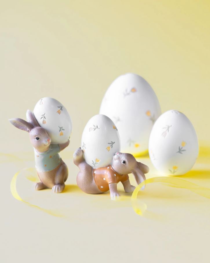 Påskepynt Kaniner med Æg Mix 12 cm