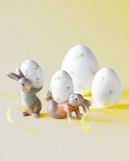 Påskepynt Kaniner med Æg Mix 12 cm
