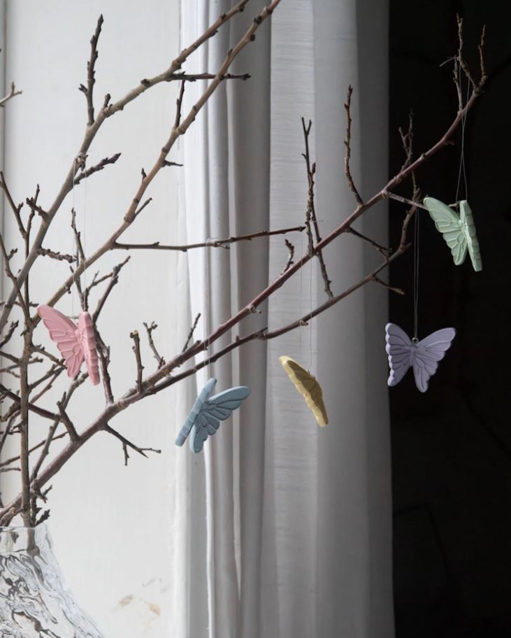 Påskepynt Hængende Sommerfugl Mix 10-pak